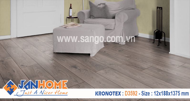 Thi công sàn gỗ Kronotex D3592 phòng đọc sách